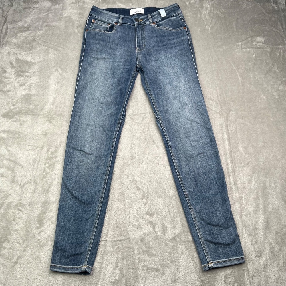 DU/ER Jeans Women's 27x28 Blue Skinny High Rise Performance Faded Stretch
